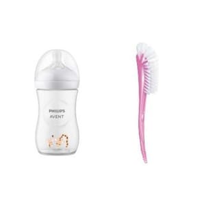 Mamadeira Avent Philips Pétala 260 Ml Girafa + Escova Lavar