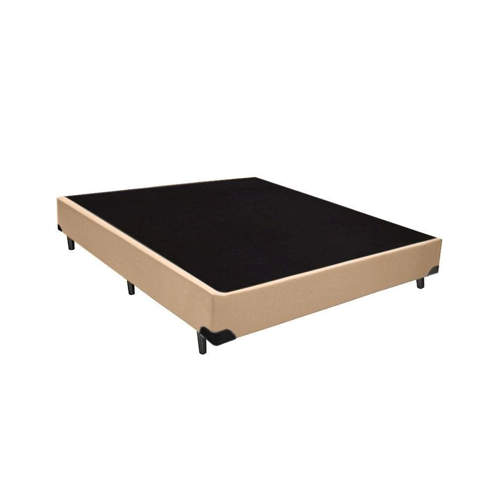 Base Box Viuvão Sintético Bege 128Cm de Largura