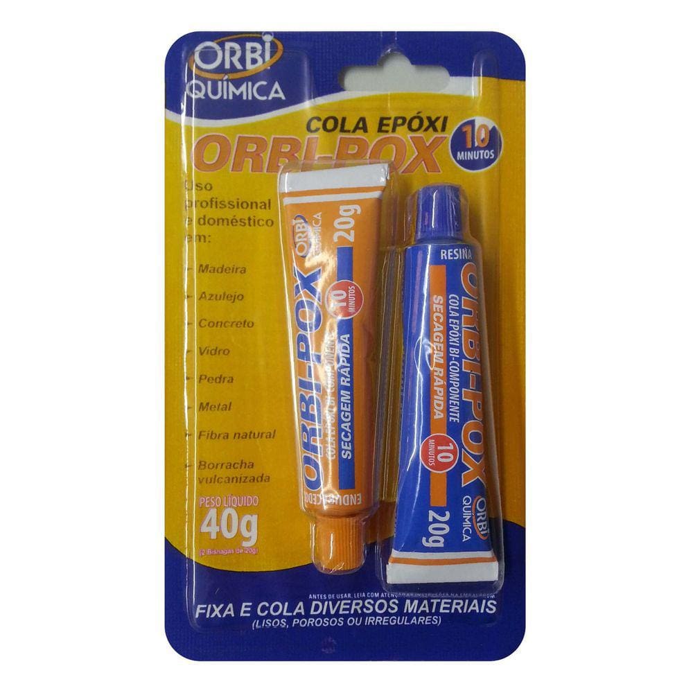 Cola epoxi 40g Orbi Química 10 minutos