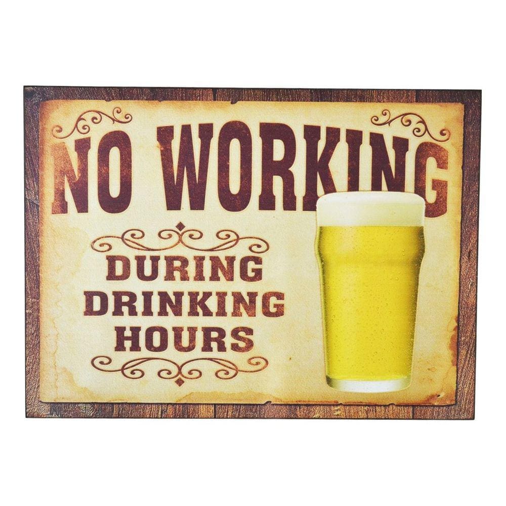Quadro Decorativo De Madeira No Working Beer