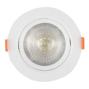 Luminária Spot Led Redondo 5w Branco Quente Direcionável Embutir Bivolt 110/220 Forro Pvc Gesso Sala Quarto Cozinha Corredor Comercio