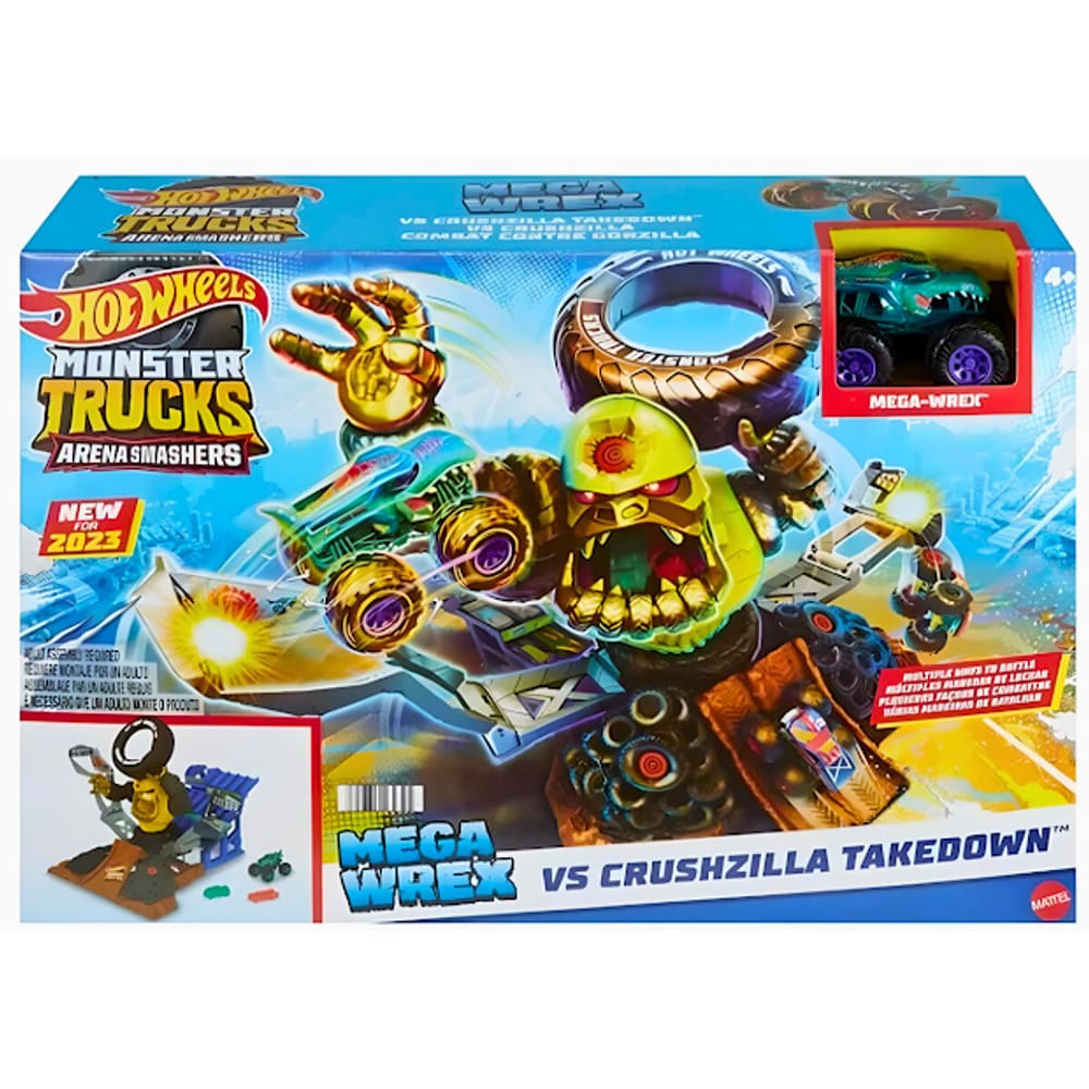 Pista Hot Wheels Monster Trucks Batalha Do Tubarão Mecha - Mattel