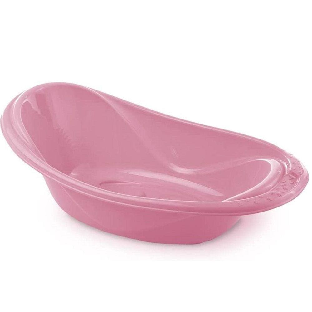 Banheira Rosa Infantil 20L Banho Bebê Conforto Diversão Suporta 20Kg Higiene Recém Nascido Pequena