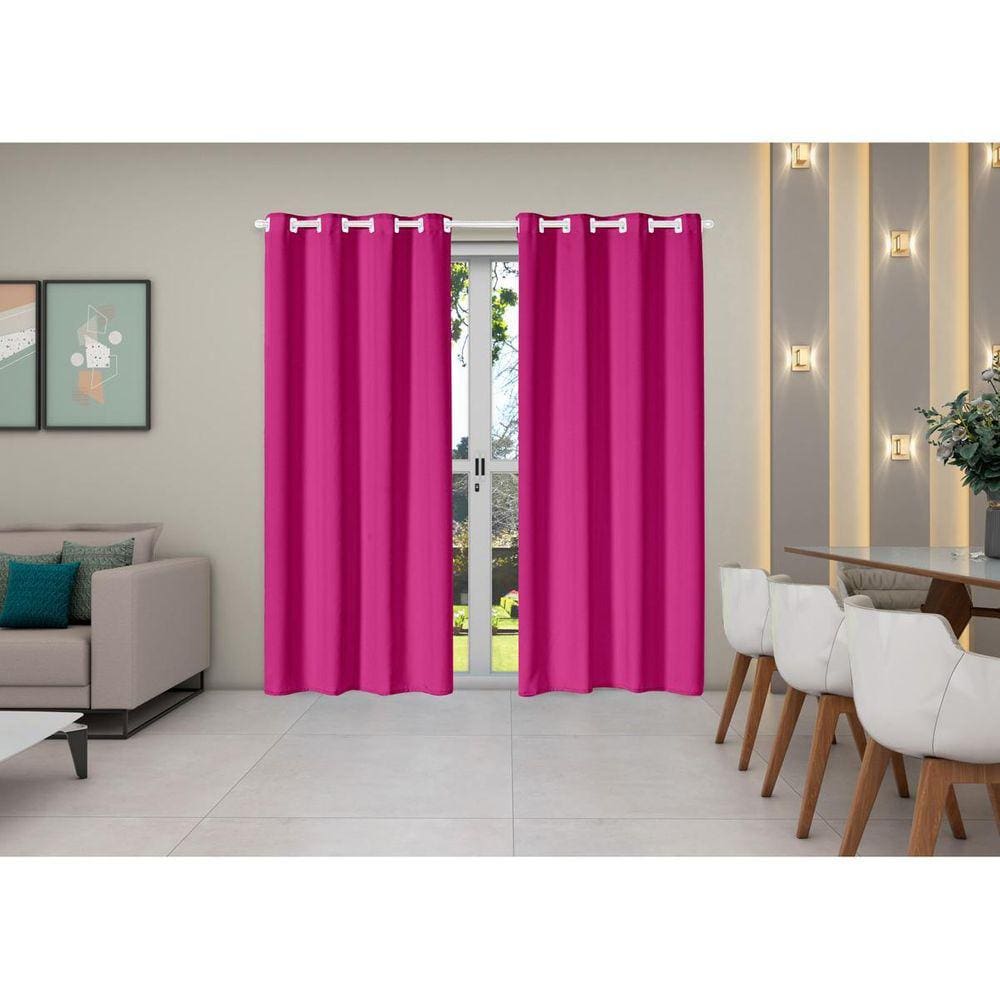 Cortina Oxford 2,80M X 2,30M Sala Quarto Janela Pink