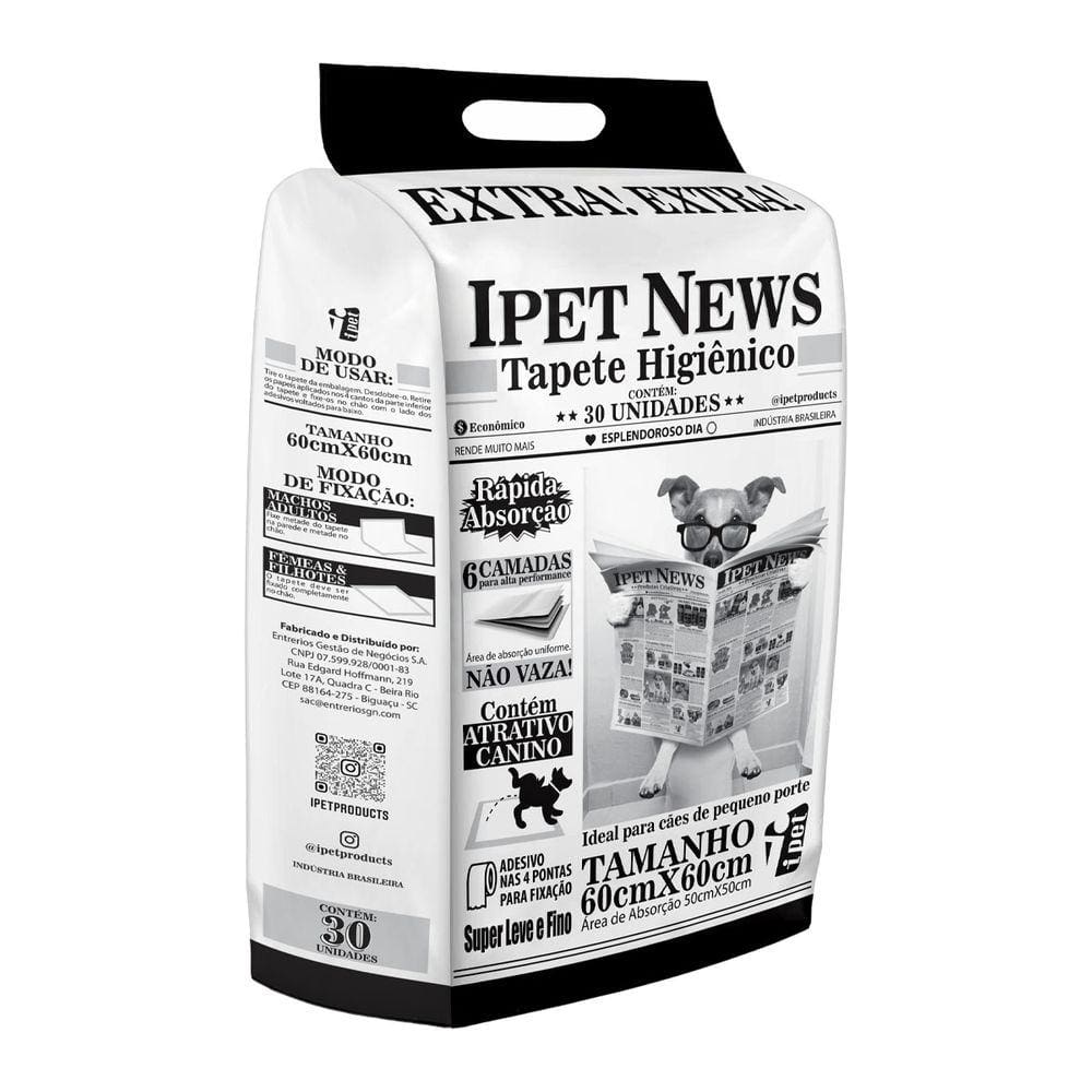 Tapete Higiênico Pet News 60x60 30 unidades