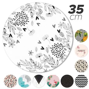 Kit 4 Peças Jogo Americano Base Redonda Mdf Sousplat Floral