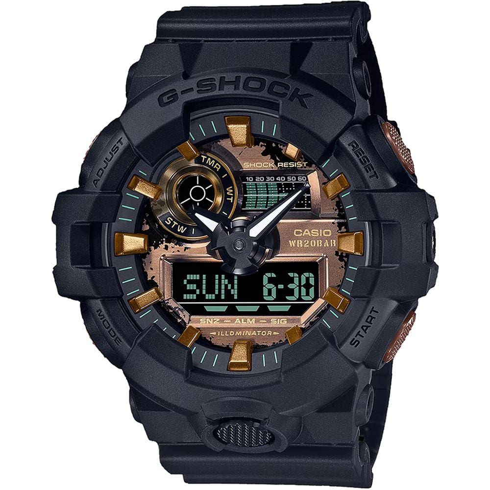 Relógio CASIO G-SHOCK masculino anadigi marrom GA-700RC-1ADR