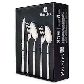 Faqueiro 30 Pçs Aço Inox Estojo De Papelão Hercules Mykonos