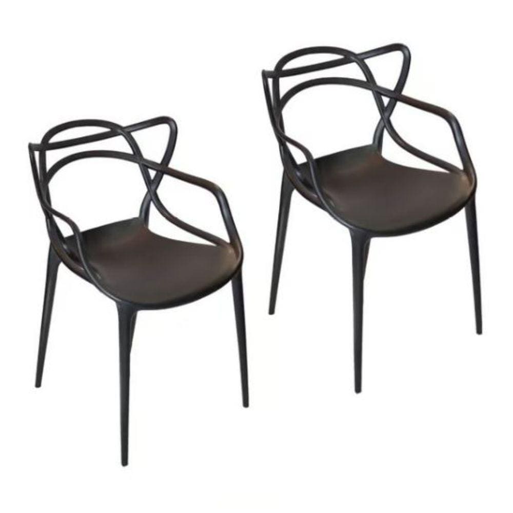 Conjunto com 2 Cadeiras Allegra Preta