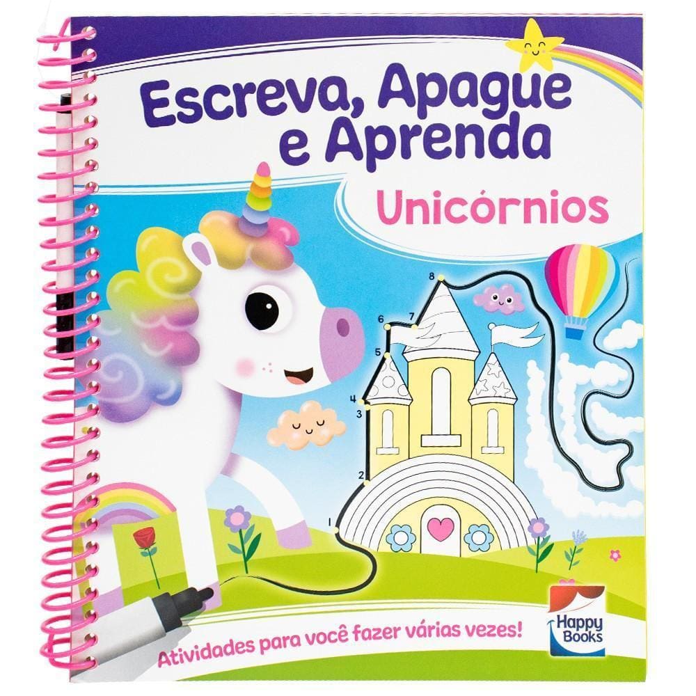 Escreva, Apague E Aprenda - Unicórnios