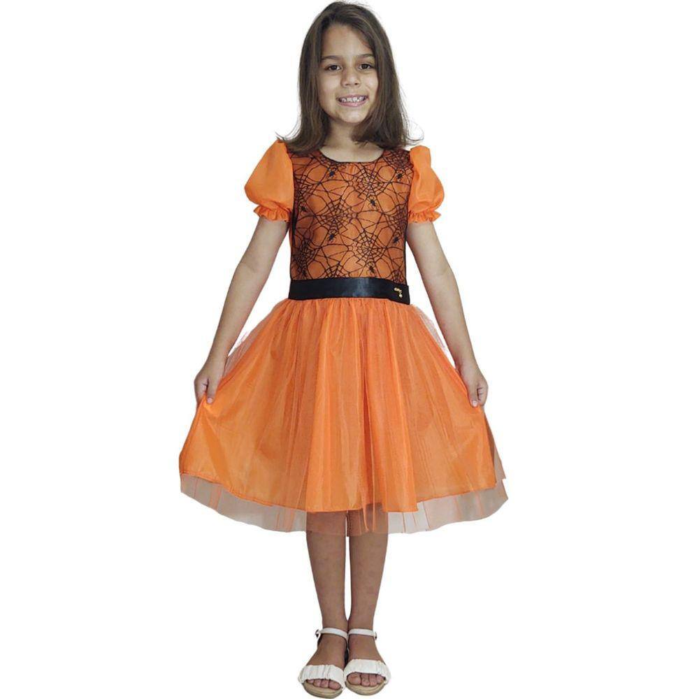 Fantasia Bruxa Halloween Infantil Menina Vestido Preto Clássico e