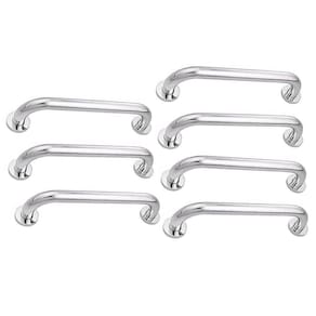 Alça de Apoio Inox Barra 30cm Kit 7 Unidades Acessibilidade Idoso Segurança Cadeirante Corrimao Suporte Corredor