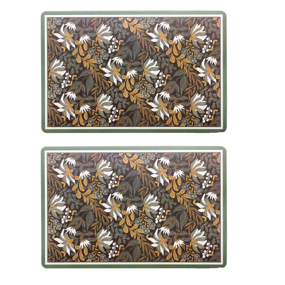 Kit 2 Lugar Americano Plástico Green Garden Estampado