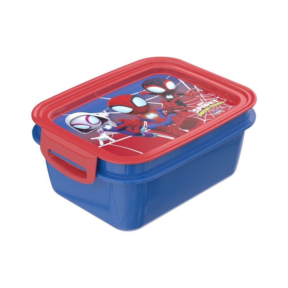 Marmita com Divisórias e Trava Infantil 630ml Homem - Aranha Spidey - Plasútil