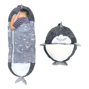 Pelúcia Tubarão Vira Bolsa De Dormir Infantil 3em1 Almofada 135x50 cm Confortável Happy Nappers