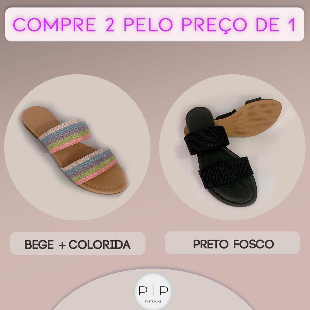 KIT 2 Sandalia Rasteirinha Feminina Le Confortável Dia a Dia
