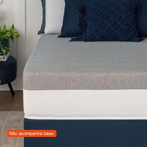 colchão queen guldi dream mola ensacada (30x159x198) com 2 travesseiros guldi dream cinza e branco