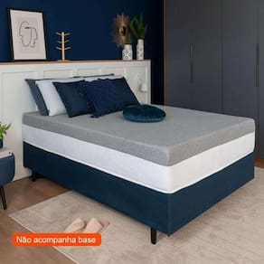 colchão casal guldi dream mola ensacada (30x138x188) com 2 travesseiros guldi dream cinza e branco