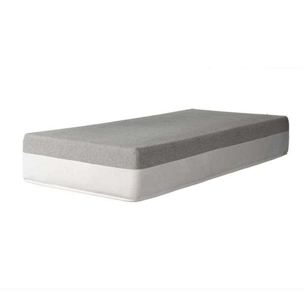 cama box solteiro azul com colchão guldi dream mola ensacada (30x88x188) cinza e branco