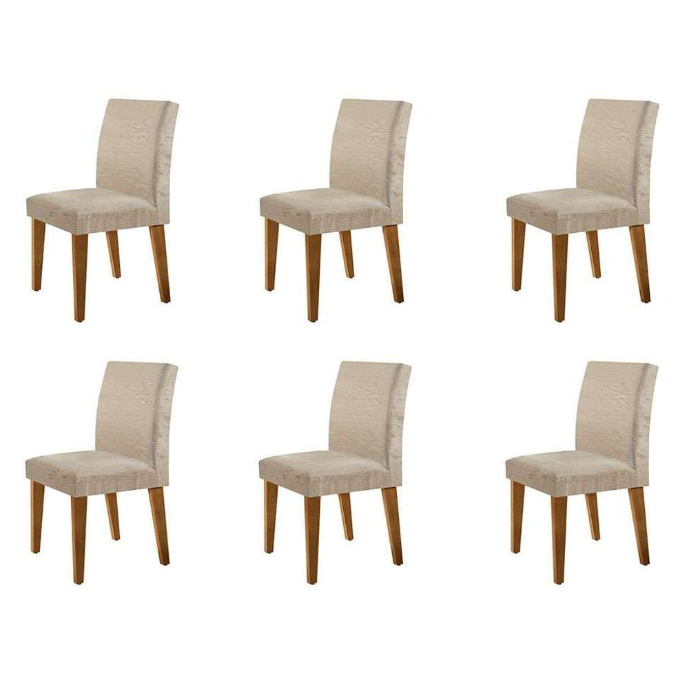 conjunto com 6 cadeiras atenas suede amassado chocolate e capuccino