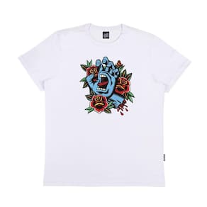 Camiseta Santa Cruz Screaming Flash Front Masculina Branco