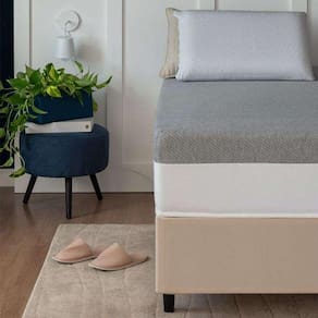 cama box viúva bege com colchão guldi dream mola ensacada (30x128x188) cinza e branco
