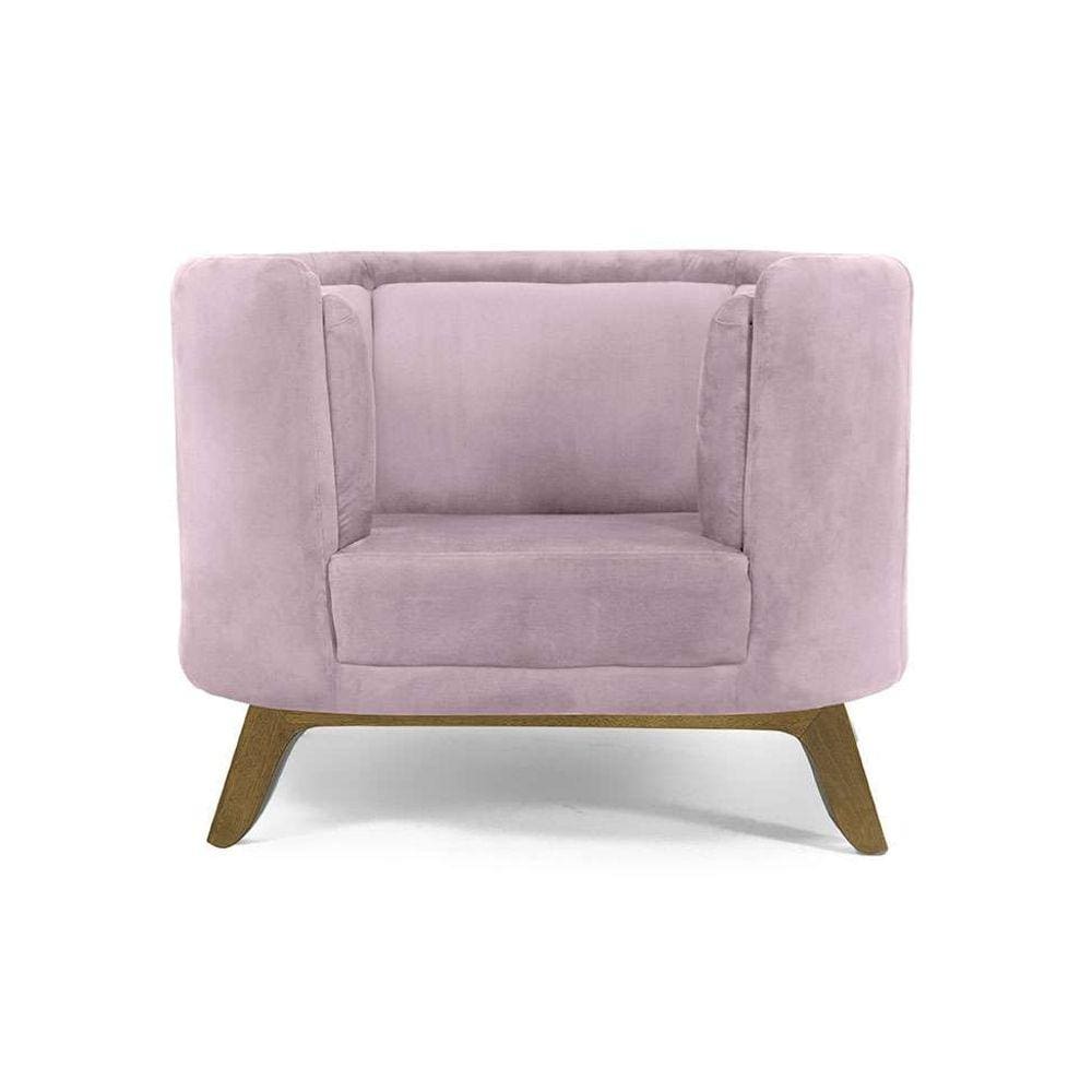 poltrona luminne veludo rosa