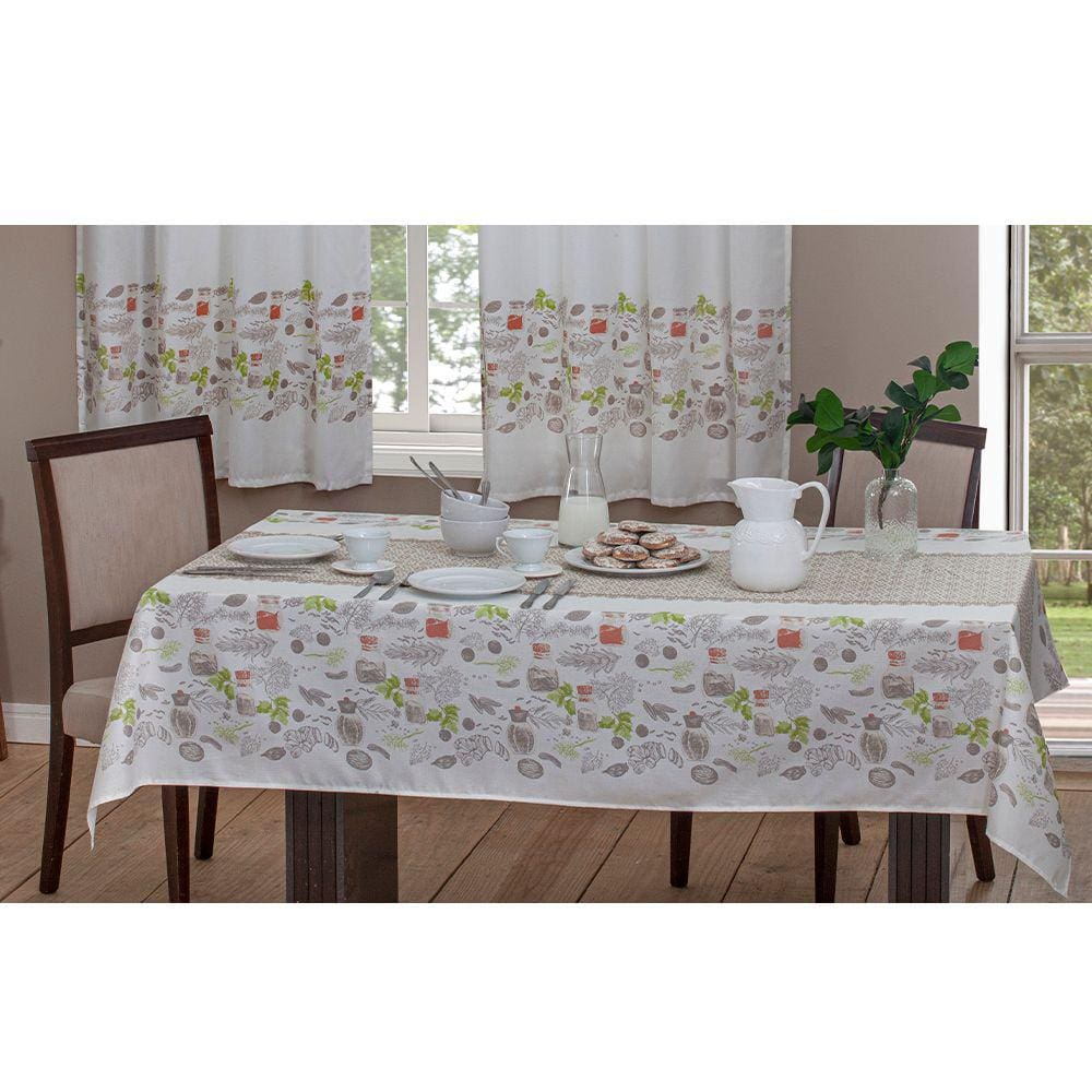 Toalha de Mesa Casa Alegre 145x140cm Martina Realce Premium