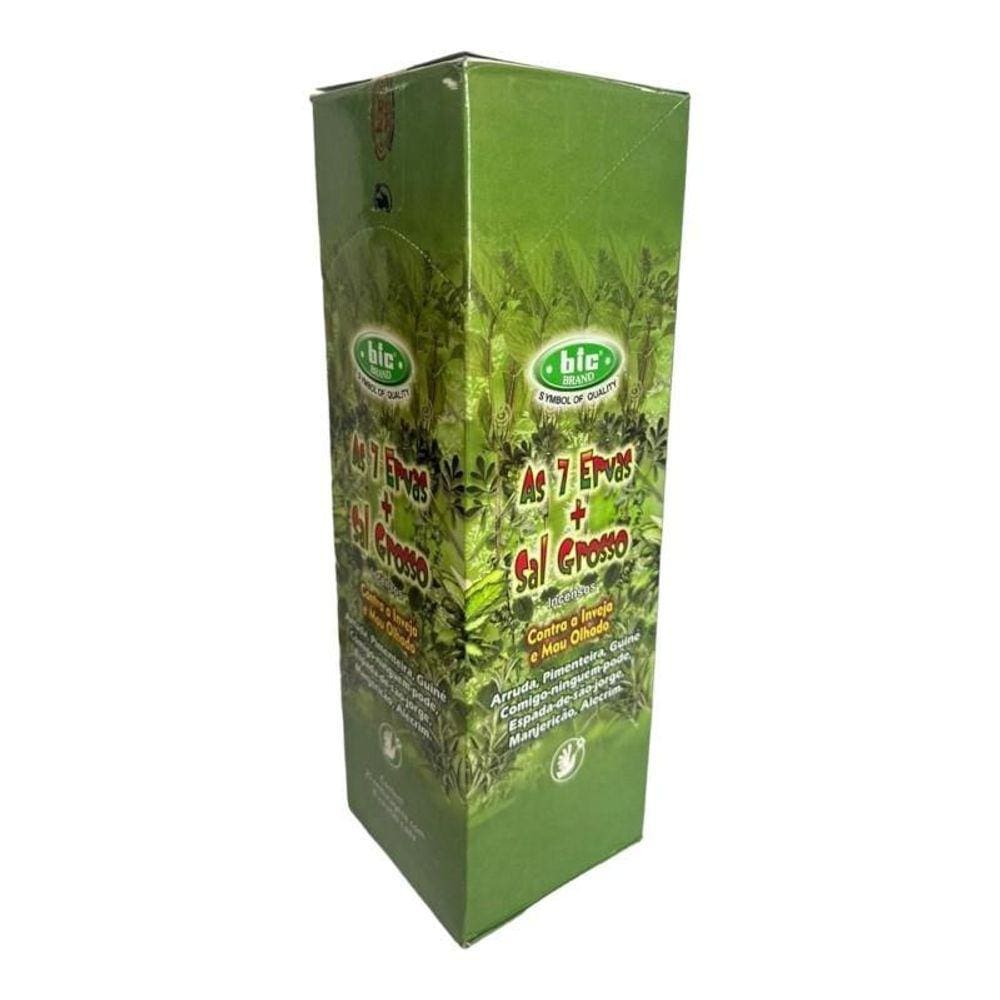 Incenso Indiano Bic Sete Ervas + Sal Grosso 25 Caixas 8