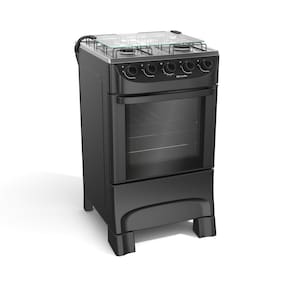 Fogão Mueller 4 Bocas Mesa de Inox Preto Fosco - MFI4BA
