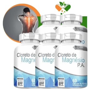Cloreto De Magnésio Kit 5x60 Cápsulas - Saúde Imunidade