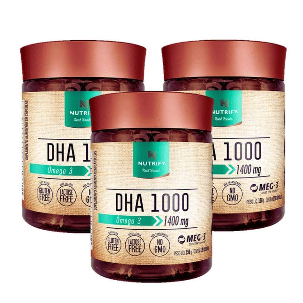 Suplemento Ômega 3 DHA 1000 Nutrify - Alta Concentração
