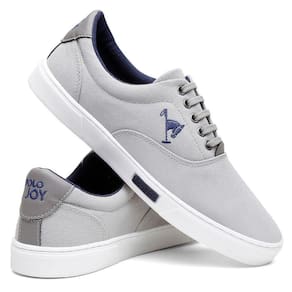 Tenis Masculino Sapatenis Polo Joy Confortavel Casual Cinza