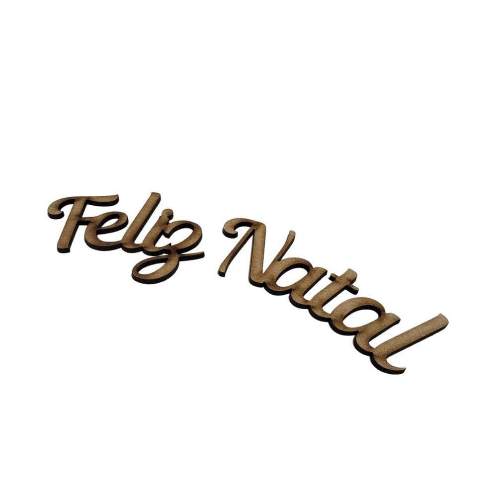 Aplique Frase Feliz Natal curvado fonte Romman