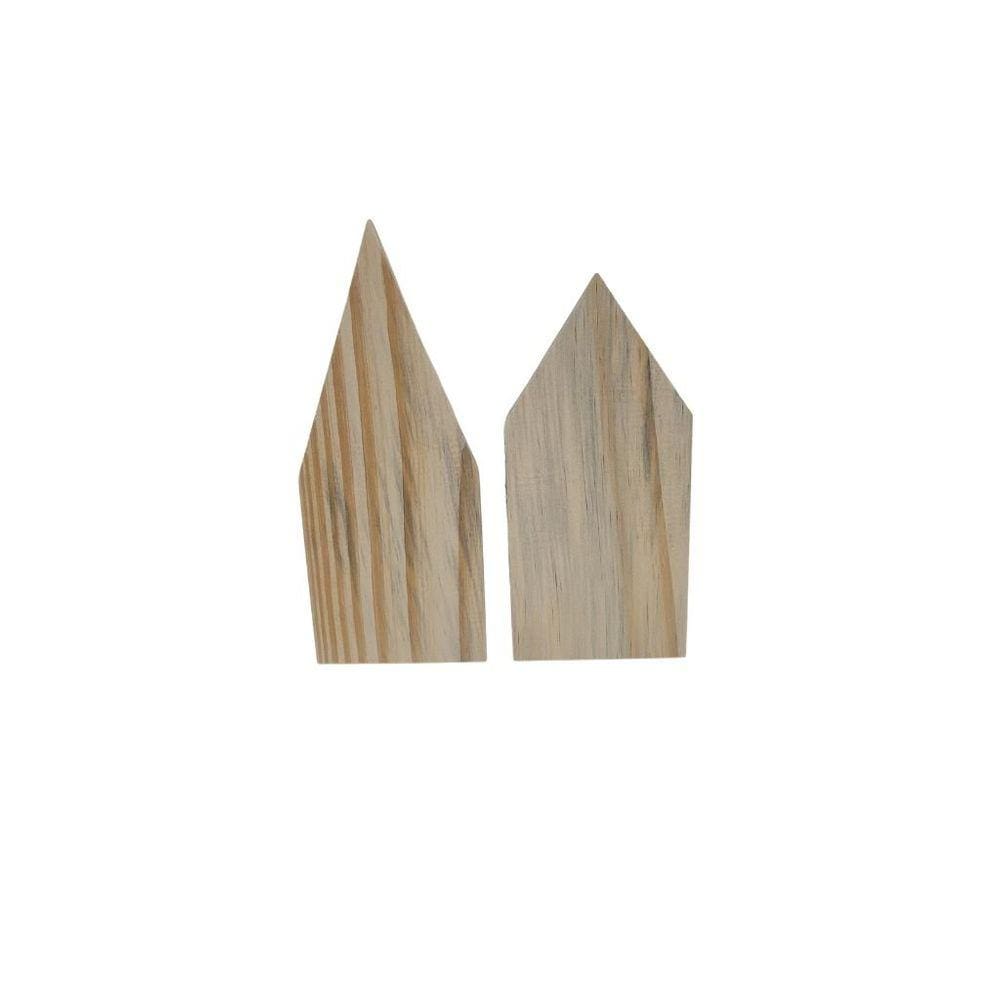 kit c/ 2casinhas diferentes em pinus fino 15 e 17cm - Jeito Próprio Artesantao