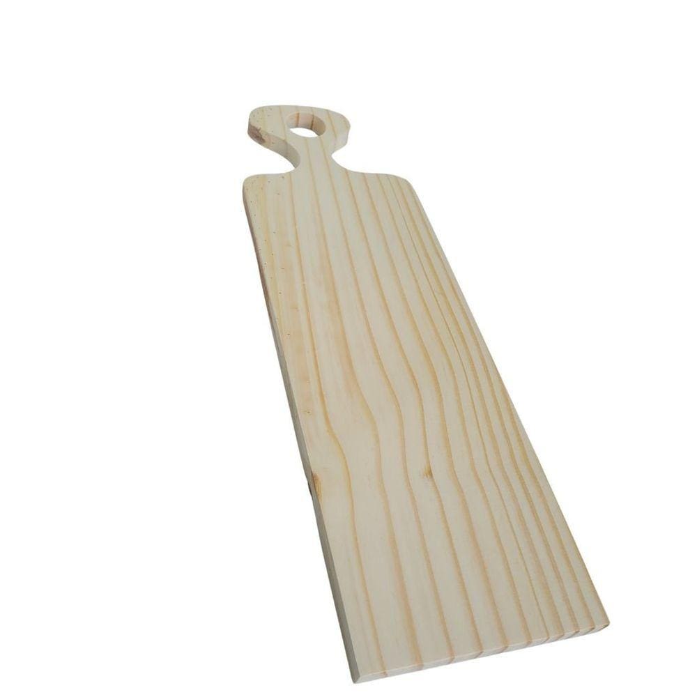 Tábua comprida com alça Aline 15x49cm em Pinus - Jeito Próprio Artesanato
