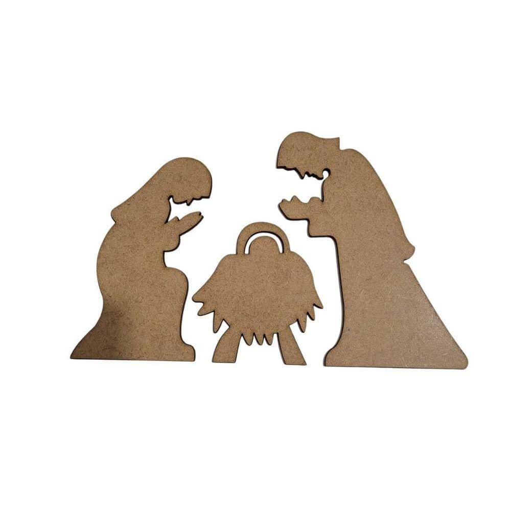 Aplique Jesus, Maria e José para presépio 12cm- Jeito Próprio Artesanato