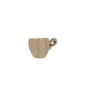 Xícara entalhada metade em Pinus 5,5x5cm - Jeito Próprio Artesanato