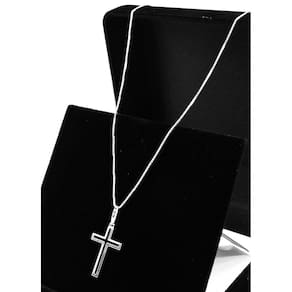 Corrente De Prata 925 Masuclina 60cm Pingente Crucifixo