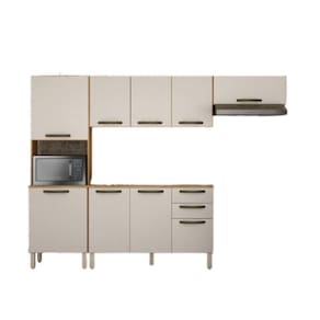 Armário de Cozinha Completo Valência 01 Sallêto Cinamomo Off White