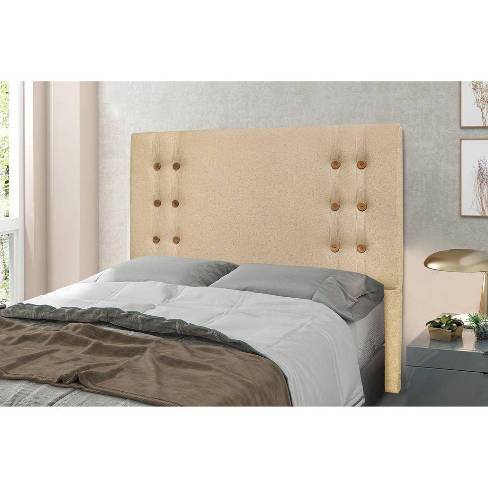 Cabeceira Solteiro 90cm Linho Gênova Dourado