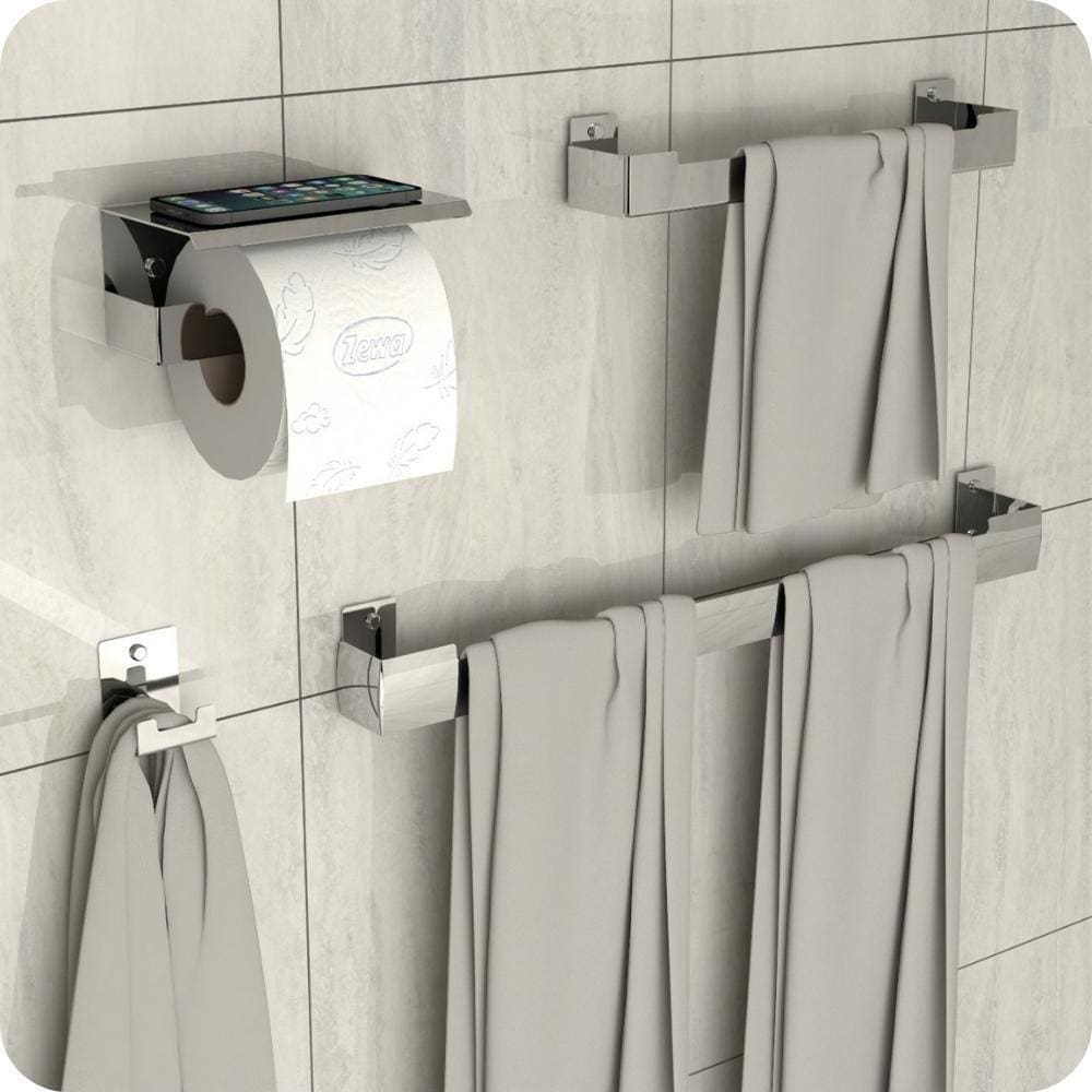 Kit Acessórios Para Banheiro Inox 4 Peças Elg