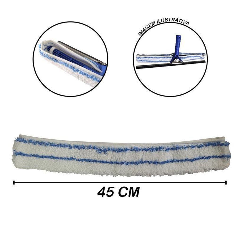 Refil Reposição Para Limpa Vidros Bralimpia 45 Cm Microfibra