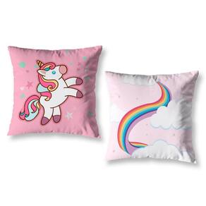 Kit 2 Capas De Almofada Infantil 40 X 40 Zíper Unicornio 1