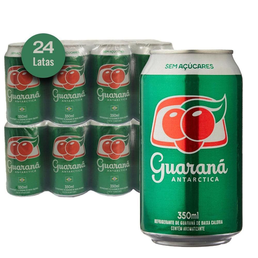 Refrigerante Guaraná Antarctica Zero Lata 350Ml 24 Latas