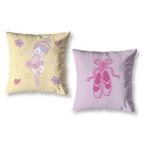 Kit 2 Almofadas Cheias Estampadas Infantil 40 X 40 Bailarina