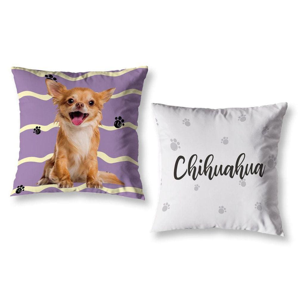 Kit 2 Almofadas Cheias 40Cm X 40Cm Estampadas Chihuahua