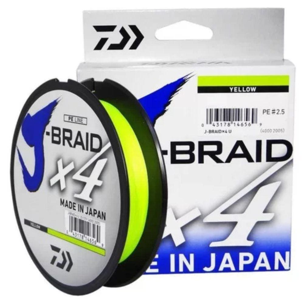 Linha Multifilamento Daiwa J-Braid X4 30lb 0,25mm Amarelo 135m