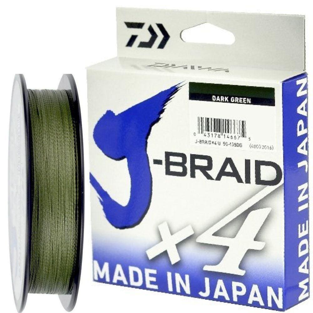 Linha Multifilamento Daiwa J-Braid X4 30lb 0,25mm Dark Green 135m