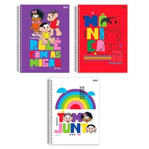 Caderno Unv Espiral Turma Da Monica 160 Folhas 10 Matérias